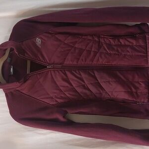 New Balance Puffer Fleece full zip jacket. Maroon.  Size S